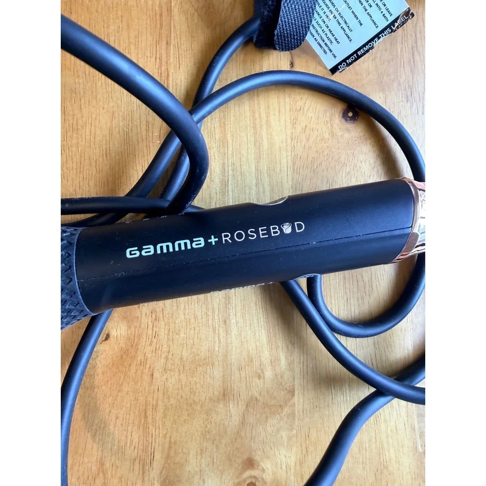 Gamma+ Rosebud Professional Hair Styling Iron Black Rose Gold 430F Heat Settings